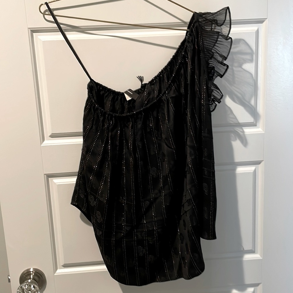 ISABEL MARANT NEW ONE SHOULDER BLACK BLOUSE